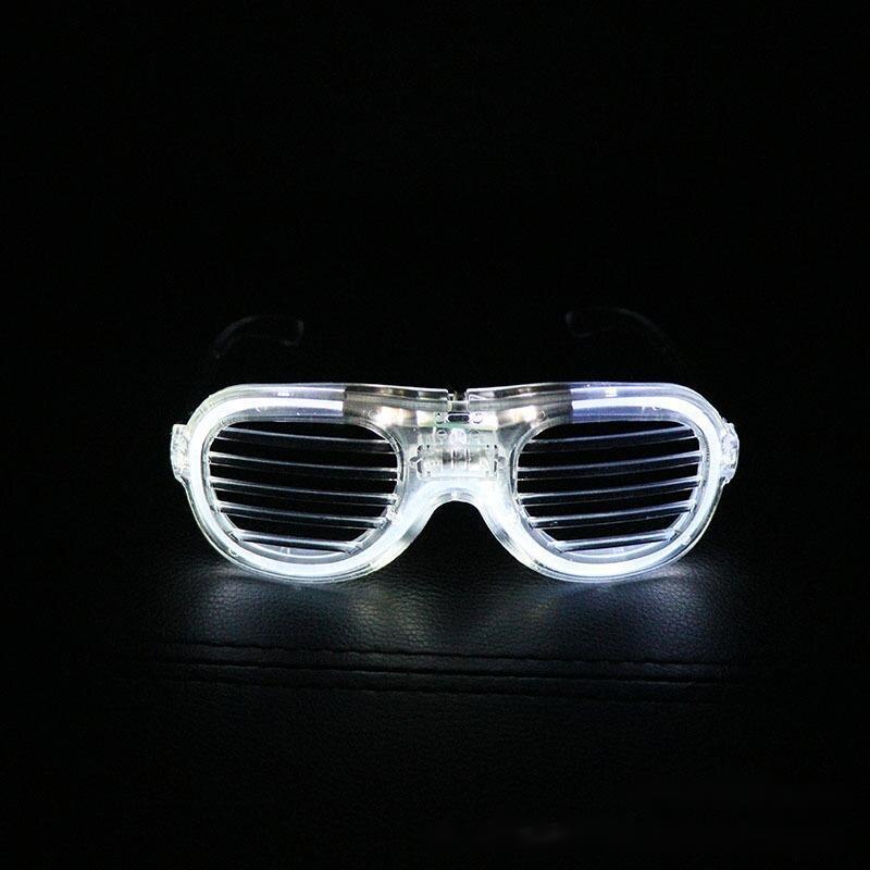 Led Bril Flash Lichtgevende Blind Eyewear Licht Oogmasker Knipperend Gloeiende Glazen Bruiloft Carnaval Dance Bar Party Kerst Speelgoed: White