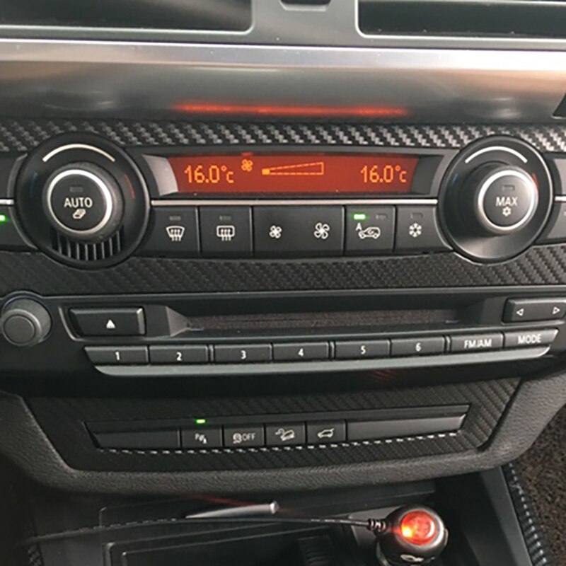 22PCS Car Interior Decorative Sticker 5D Glossy Carbon Fiber Trim Stylish Well Protective for-BMW X5 E70 2007