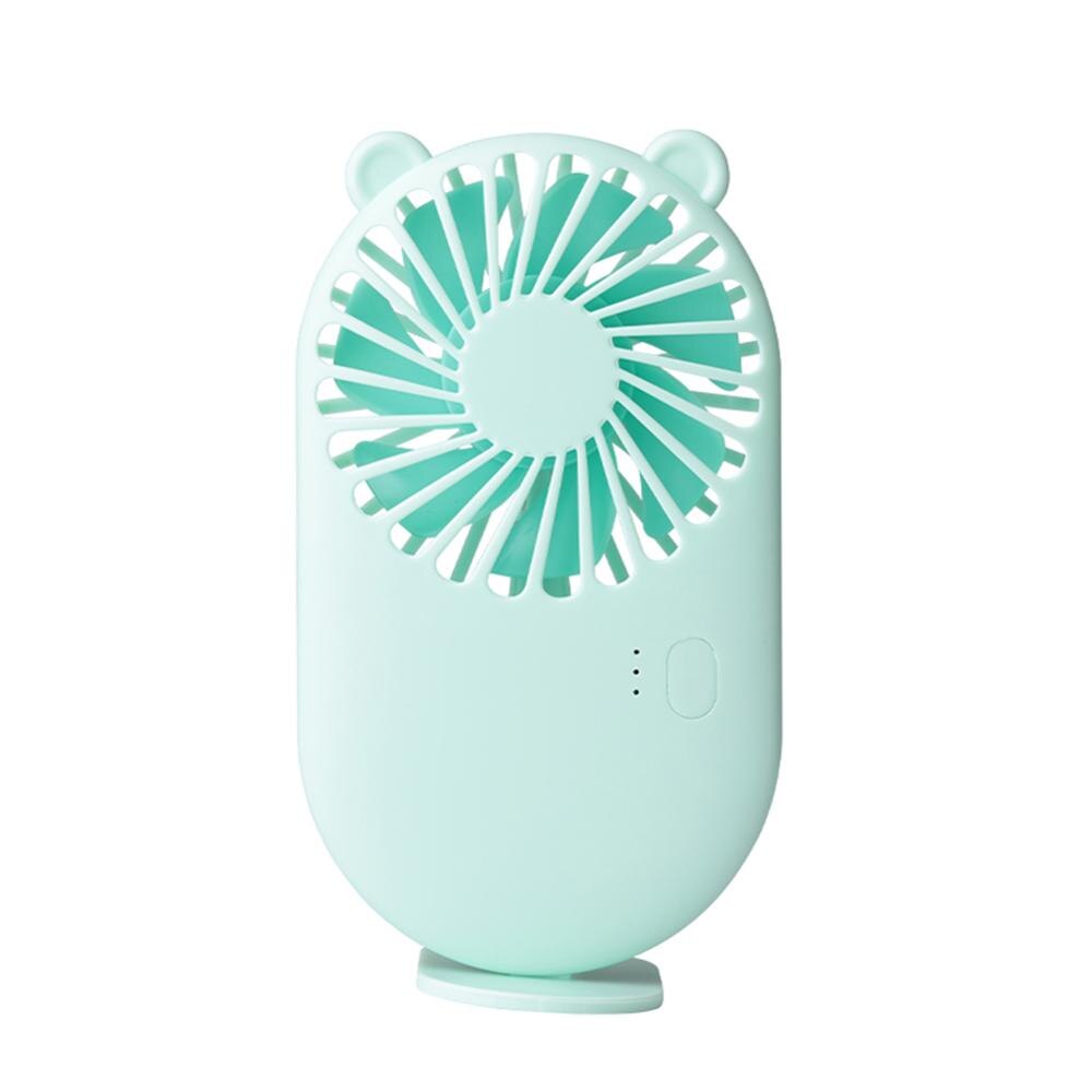 Mini Carino Ventilatore Tenuto In Mano Portatile USB Carica Ventilatore Multi Colore 3 Modalità di Raffreddamento Estivo Per I Viaggi Ufficio Supporto Da Tavolo di Moda ventole: Green-bear