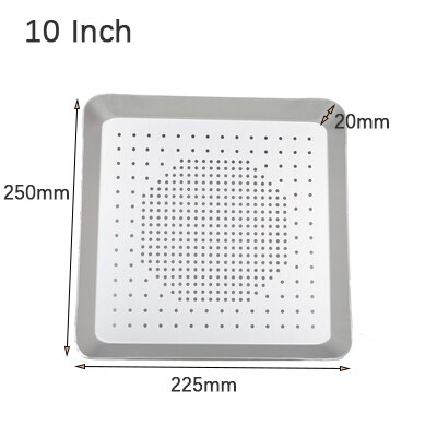 Stainless Steel Bakeware Pan Grill Baking Tray Pie Pizza Cake Baking Tray Cooking Rack Grill Baking Pan Kitchen Tool BBQ Tray: 10inch