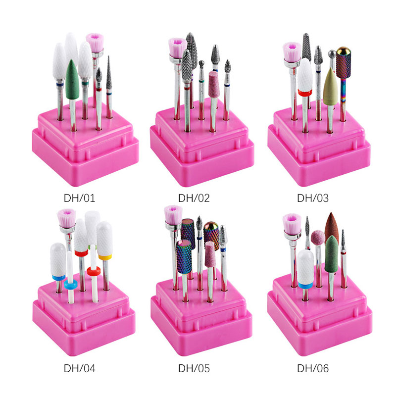 Combined Nail Drill Bits Set Ceramic Manicure Milling Cutters for Manicure Nail Drill Equipment Tools Kit Nails Accessories Set