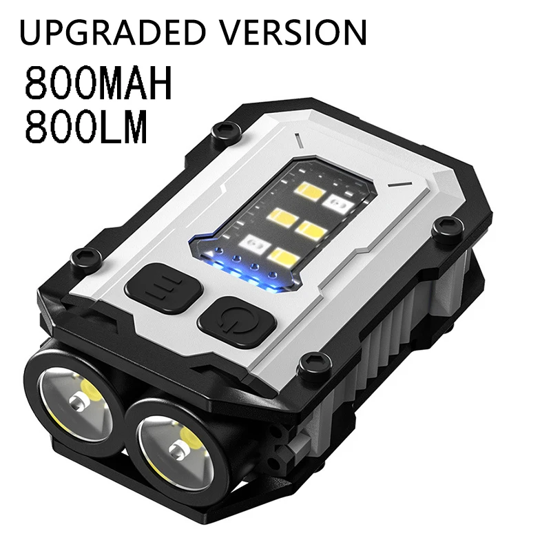 Mini nøgleringslommelygte med klips super lys lommelygte led magnetisk cob edc mini nøgleringslommelygte genopladelig: Rød