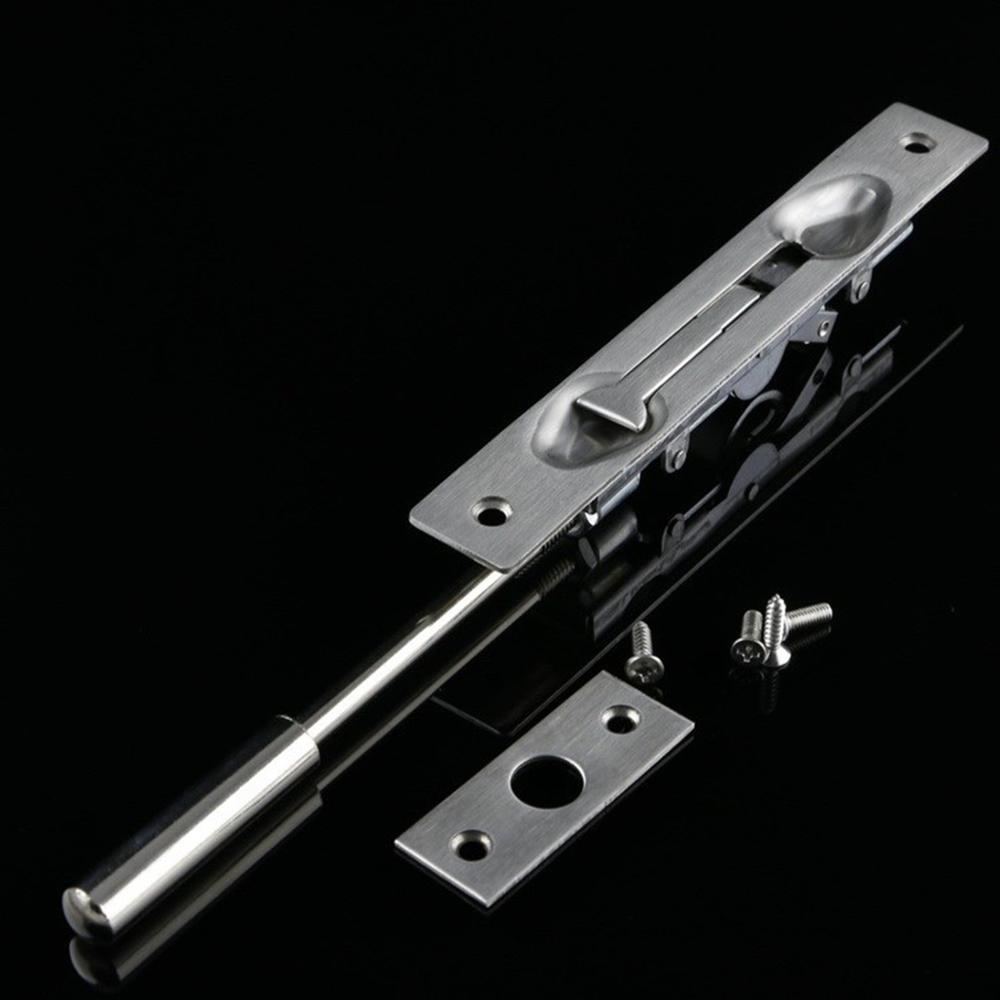 304 Stainless Steel Security Door Guard Lever Action Flush Bolt Latch Slide Bolt Lock Satin Nickel Brushed