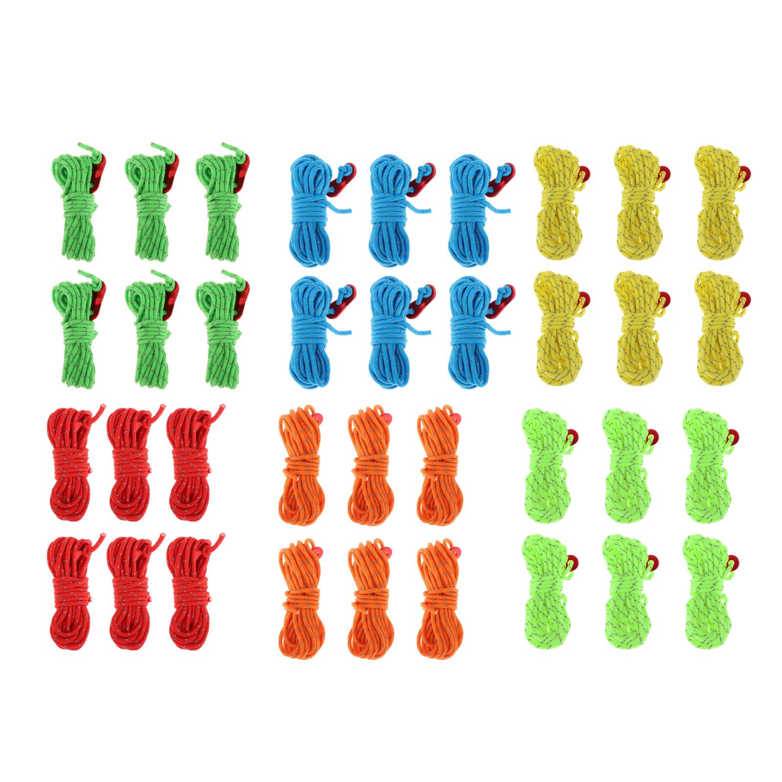 6Pcs Reflecterende Paracord Touw Dia.4mm Voor Survival Parachute Cord Lanyard Camping Klimmen Camping Touw Wandelen Waslijn