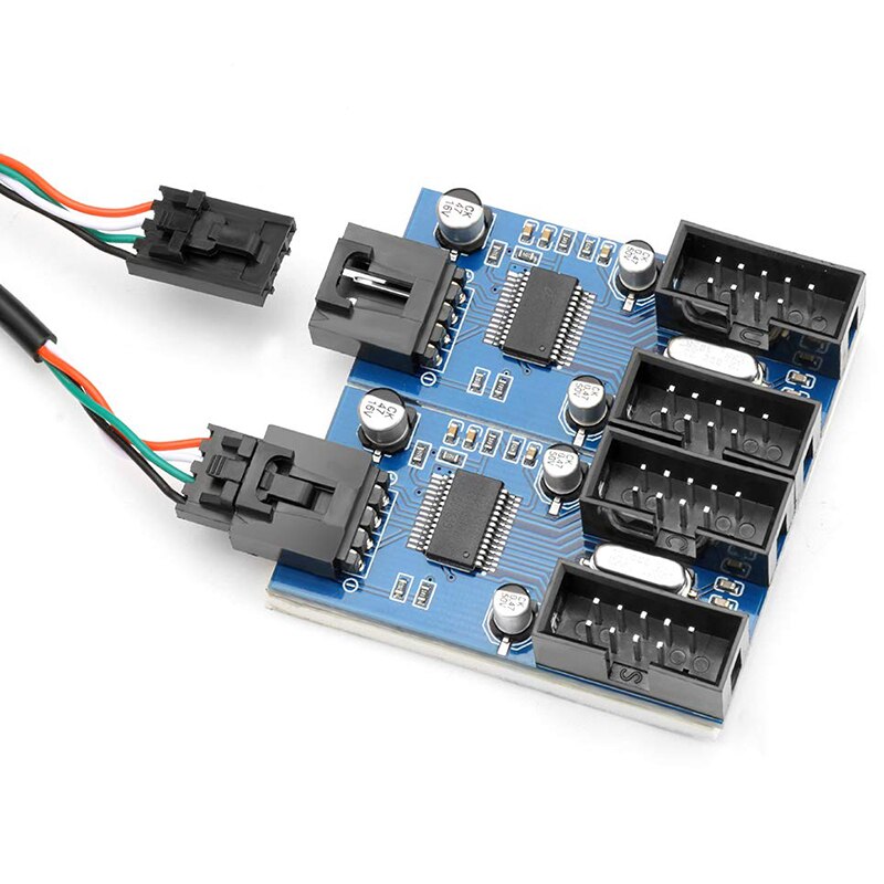 Placa-mãe usb 2.0 9pin encabeçamento 1 a 4 extensão hub divisor adaptador-conversor mb usb 2.0 fêmea para 4 fêmea-30cm usb