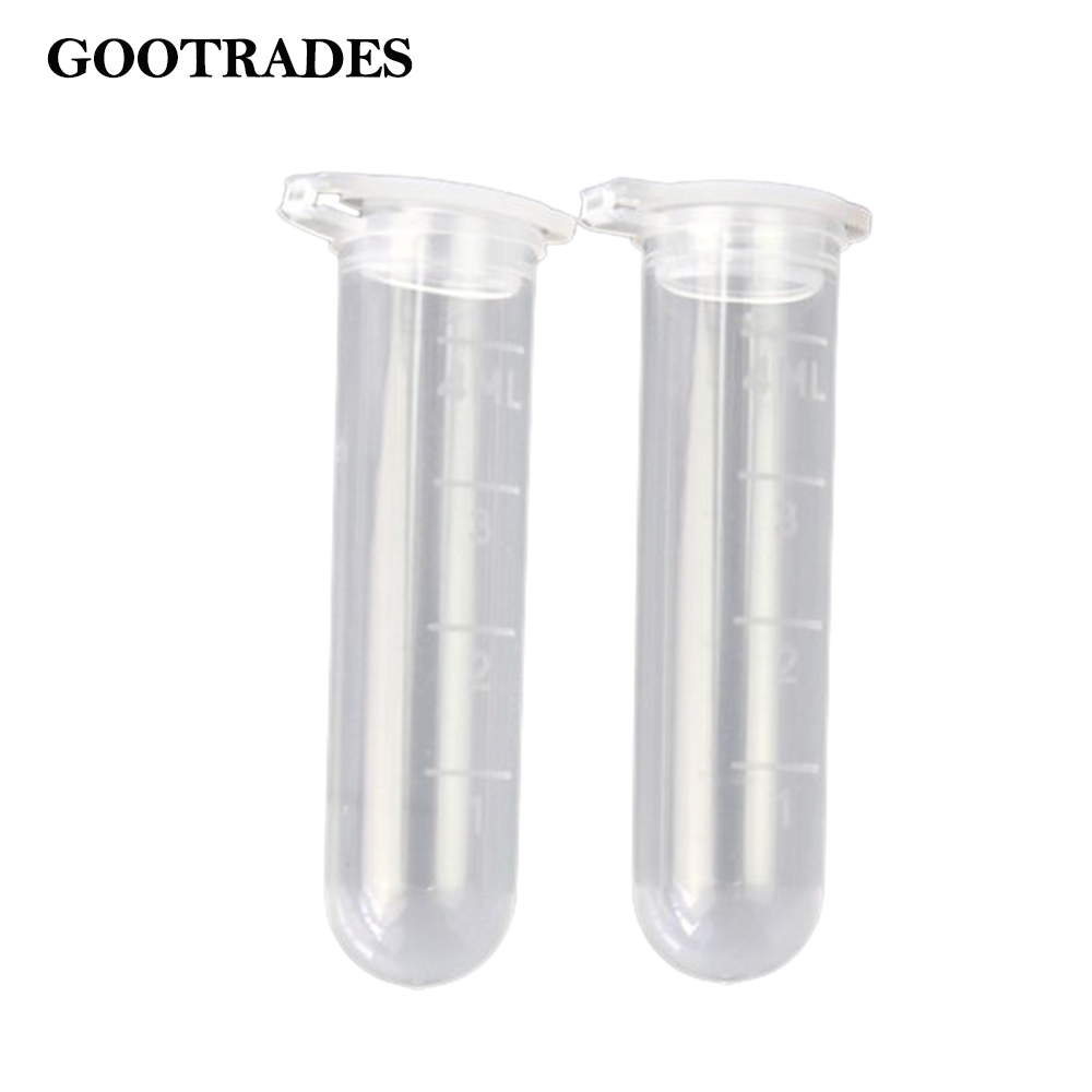 5ml Plastic Vial Tube Sample Storage Container, 50PCS Polypropylene Clear Graduated Mirco Test Tubes with Cap Mini Bottles
