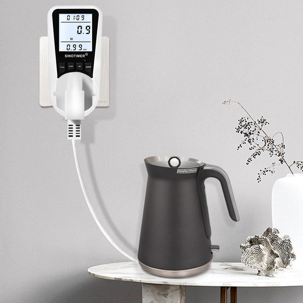 1Pcs Digitale Lcd Power Meter Wattmeter Socket Wattage Monitor Elektriciteit Kwh Energie Meter Meten Outlet Power Analyzer