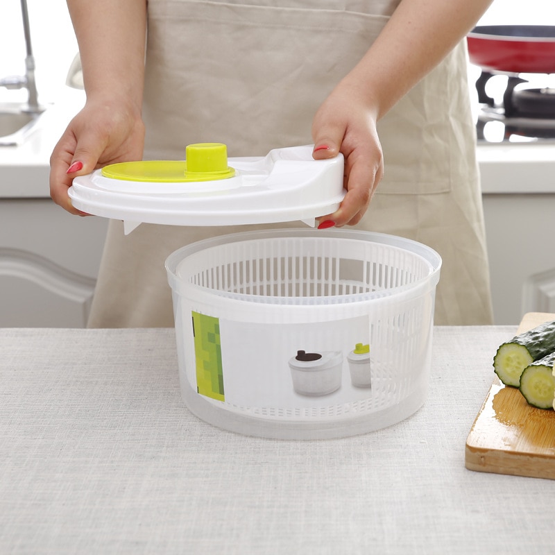 Salade Spinner Sla Greens Wasmachine Droger Drain Scherper Zeef Voor Wassen Drogen Bladgroenten Keuken Accessoires