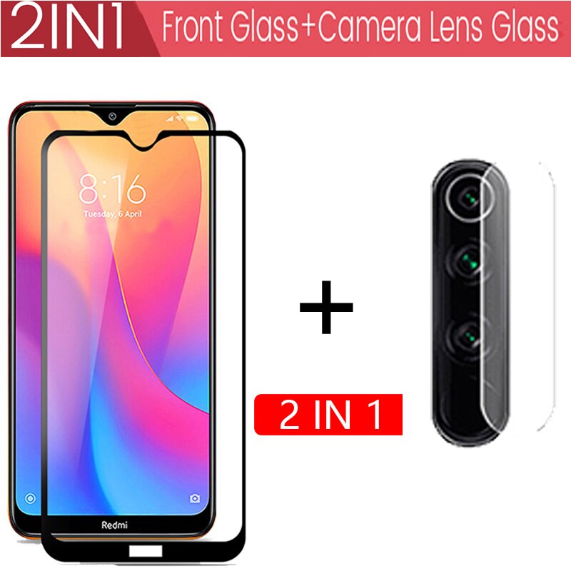 2-in-1 Camera Glass + Screen Tempered Glass For Xiaomi Redmi Note 8T 8 T Screen Protector Glass On Red mi Note 8T 8 T Lens Film: 2 in 1