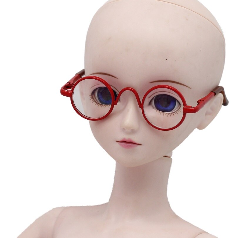 Bjd 6.5cm runde briller 1/3 60cm bjd msd sd dukke solbriller gratis forsendelse: Rød