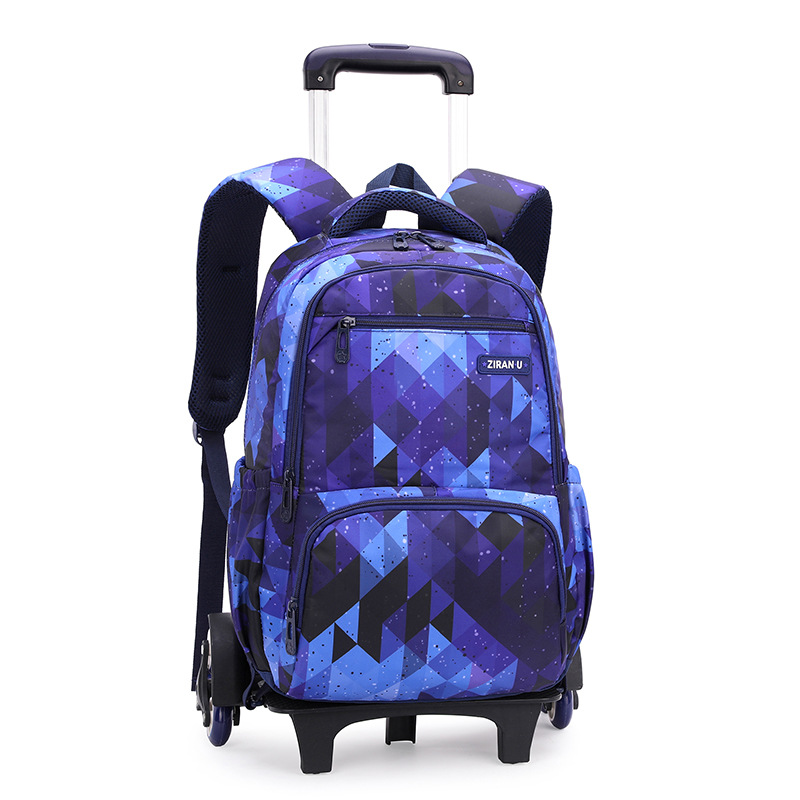 Schoolrugzaktas met wielen Terug naar school Rolling Bags Student-rugzak op wielen voor jongensmeisjes Kinderen Schooltrolleytas: Ivoor