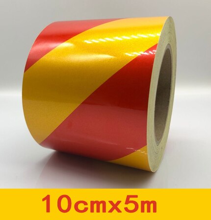 Self-Adhesive Reflective Safety Warning Tape Road Traffic Construction Site Reflective Tape: red yellow 10cmx5m