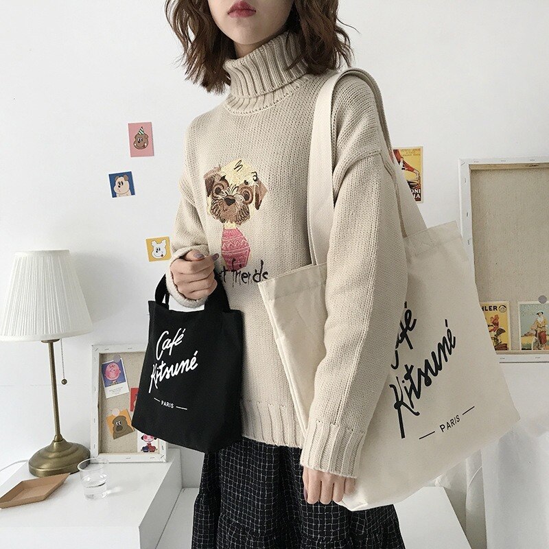 Sac en toile d'épaule pour étudiants shou lin dai Original, japon et corée du sud Chic, d'automne-hiver