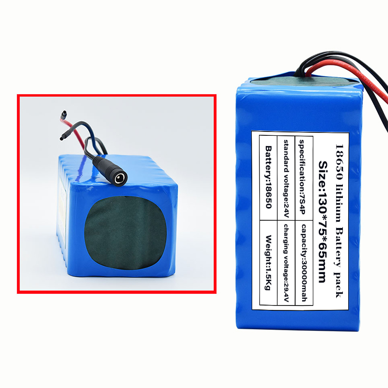 29.4V 30Ah high power 7S4P 18650 Lithium Battery pack with BMS 29.4V Electric bicycle electric car+29.4V2A charger