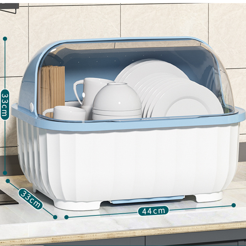 Armadietto per piatti da cucina Dishe Cestello di scarico per bacchette Multifunzionale antipolvere con coperchio Cestello portaoggetti per categoriezione stoviglie: Di Colore Giallo chiaro