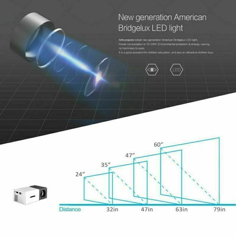 Bærbar miniprojektor  yg300 3d hd led hjemmebiograf biograf 1080p av usb hdmi 4k biograf video film