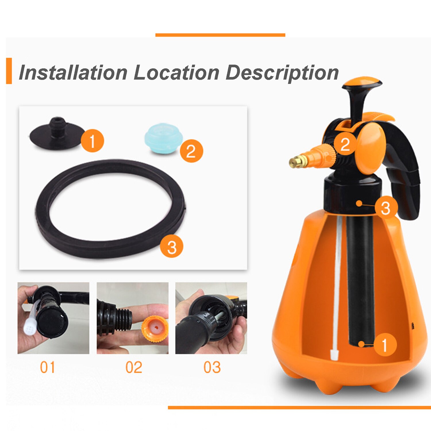 1L Garden Sprayer Pump Handheld Water Sprayers Pressurized Plant Water Mister Sprayer Lawn Mister Bottle for Watering Irrigation