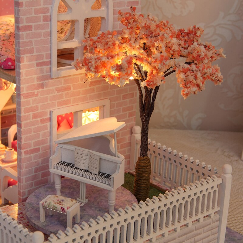 NETTE ZIMMER Neue Kunst DIY Puppenhaus Miniatur Holzspielzeug Puppenhaus Miniaturas Möbel Spielzeug Haus Puppe Spielzeug
