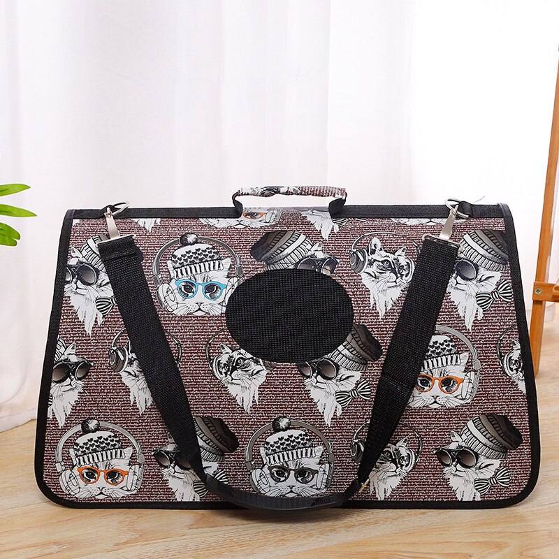 Cat Backpack Small Oxford Cloth Pet Bag Carrier Accessories Transporter Cage Dog Car Supplies Goods For Animals Travel Products: Violet Cool Cat / 36x18x24cm