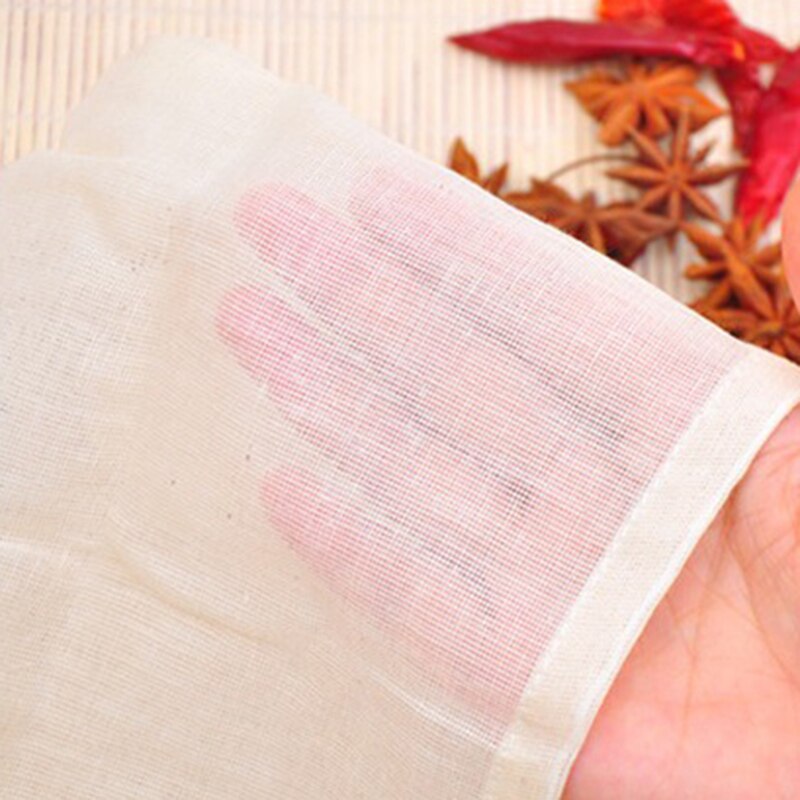 10 stk bomuldsmuslin snoreposer spænding te madlavning separat krydderi madfilter tom filterpose teposer teposer infuser