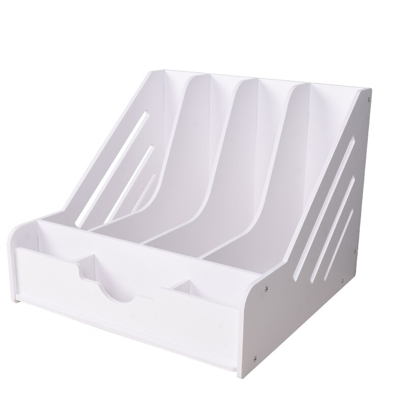 Quadruple Document Holder Multifunctional File Box with Pen Office Supplies Folder Book Stand Desktop Storage Information Rack