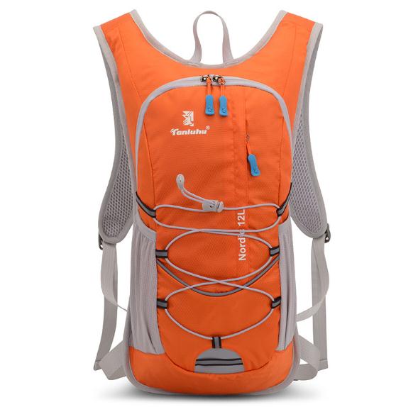 Løb maraton taske tanluhu 692 nylon 12l sports taske cykel rygsæk til 2l vand taske udendørs klatring vandretaske: Orange ingen vandpose