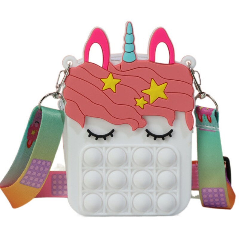 Sac Popite géant Pop XXL, , mignon licorne Pop fossette fille Fidget Toy Push Anti-Stress enfants, porte-clés sac à main: 20cm C