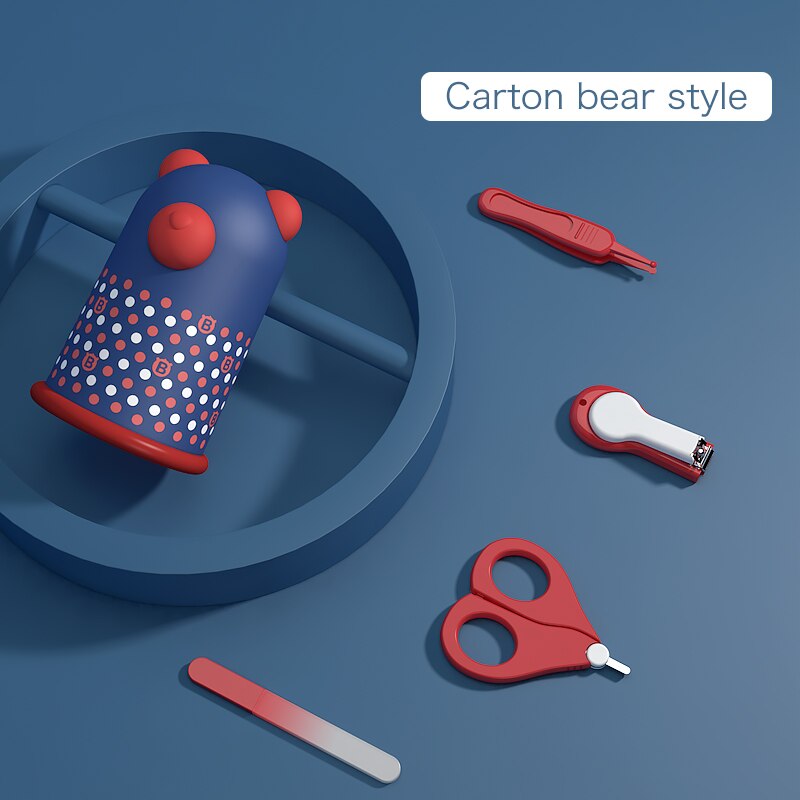 Cortauñas para bebé, tijeras, pinzas, Kit de cortaúñas para recién nacido, cuidado del bebé, Herramientas de limpieza de uñas para niños: Cartoon Bear