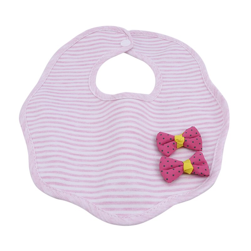 1Pc Saliva Towel Naby Bibs For Eating 360 Degree Rotation Baby Bibs Bandana Burp Cloths Newborn Infant Saliva Towel: pink stripe