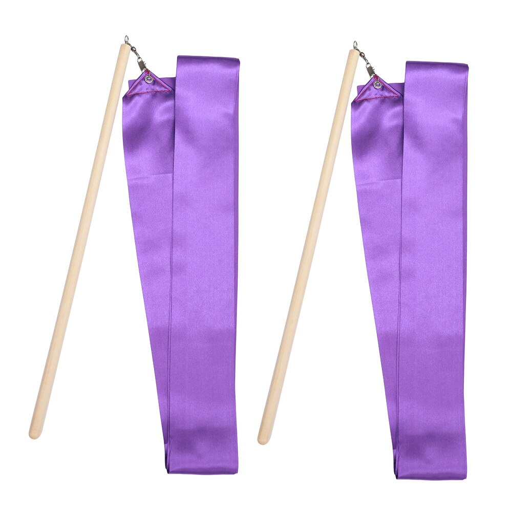2Pcs 2m Colorful Rhythmic Gymnastics Ribbon Dancing Gymnastics Ribbon Dancing Streamers for Kids Children (Red): Purple 1