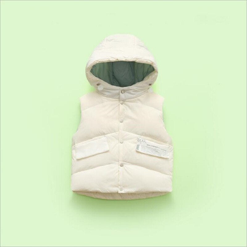 Winter Herfst Kinderen Vest Down Warm Hooded Baby Jongens Meisjes Vest Voor Kinderen Kleding Cartoon Down Vest Kids 3-8Y