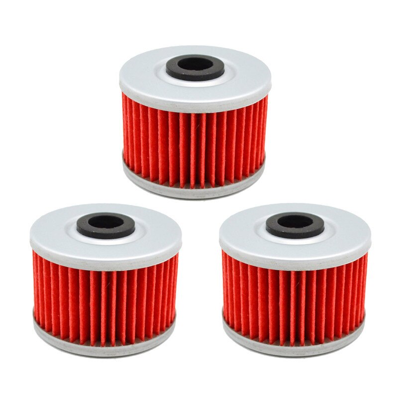 Filtre à huile moteur de moto, pour kawasaki klx 250r klx 250s klx 250sf klx 250 klx 450r kfx 450r , suzuki drz 110 , polaris 500: 3 pièces rouges