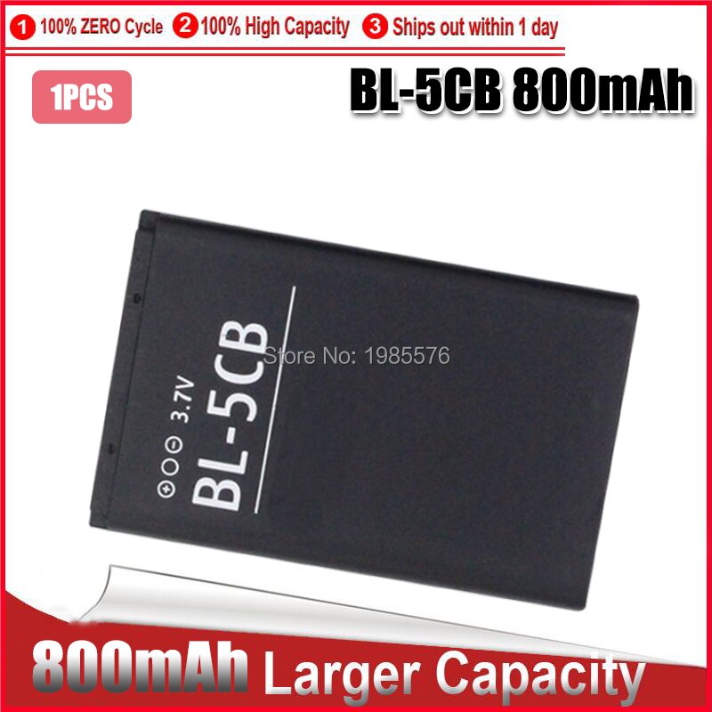 1-5PC de litio de la batería del teléfono BL-5CB BL5CB 3,7 V 800mAh batería BL 5CB para Nokia 3600, 3660, 6620, 6108, 3108, 2135 N91 1280: 1pcs
