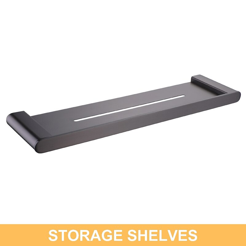 Bathroom Accessories 304 Stainless Steel Towel Rack Shelf Metal Gray Color Toilet Paper Holder Robe Hooks Cloth Hanger