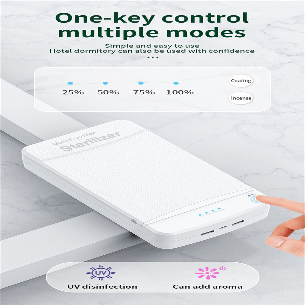 2 in 1 uv sterilisator aromatherapie box antibacteriële ultraviolette straling desinfectie apparaat voor gezichtsmaskers sieraden telefoon manicure tools