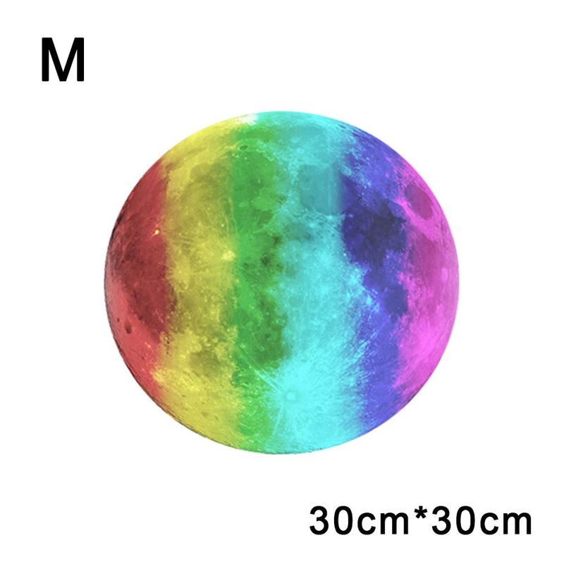 Ästhetische 3D Luminous Glow In The Dark Moon Wand Aufkleber Abnehmbare Dekoration Fluoreszierende Aufkleber Mond Wand Hause Zimmer: 30cm Multi-color
