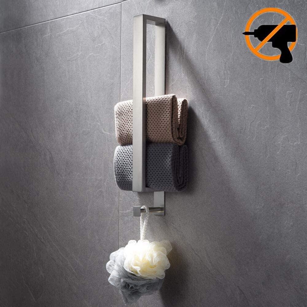 40cm Badezimmer Edelstahl Handtuch Gestell Waschlappen Waschlappen Halfter Selbst-Klebstoff Hause Küche Liefert