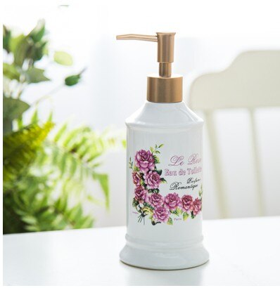 300-400ml 1 stk. keramisk emulsionsdispenserflaske guldbeholder bærbar sæbedispensere hotelklub håndbrusergel shampooflaske: E -450ml