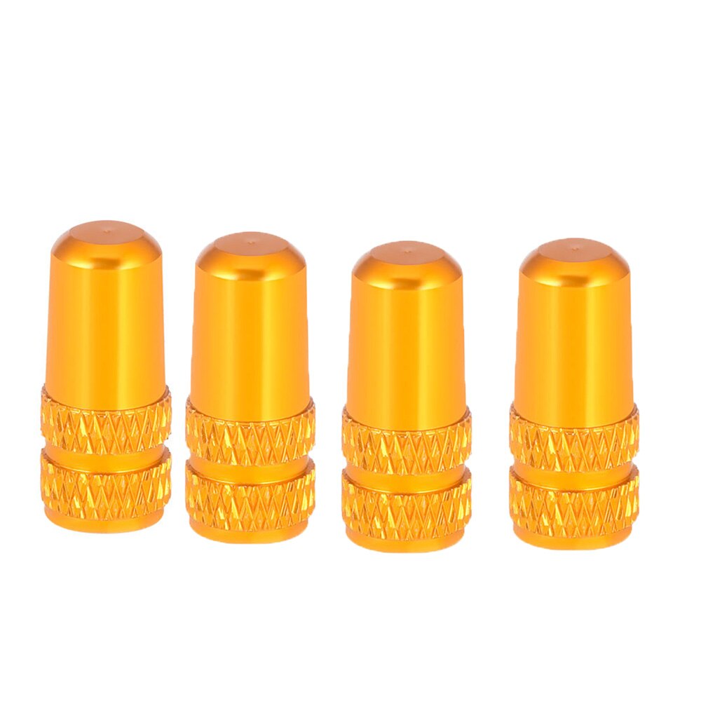 4pcs MTB Cycling Accessories Aluminium Alloy Dustproof Bicycle Valve Cap Tyre Air Caps Schrader Valve Valves Cover: gold	Presta Valve