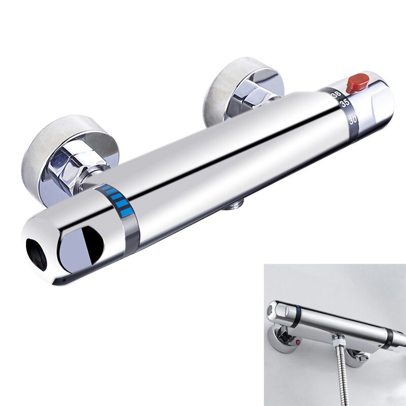 Thermostatic Shower Mixer Modern Thermostatic Bar Shower Mixer Valve Anti Scald Tap, Cold Water Mixer Constant Temperature C