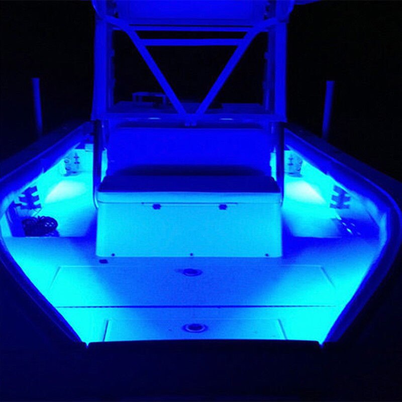 1 par marine led lys høflighed og hjælpestrimmel til både 12 volt blå hvid båd interiør led lys havsalt vandtæt