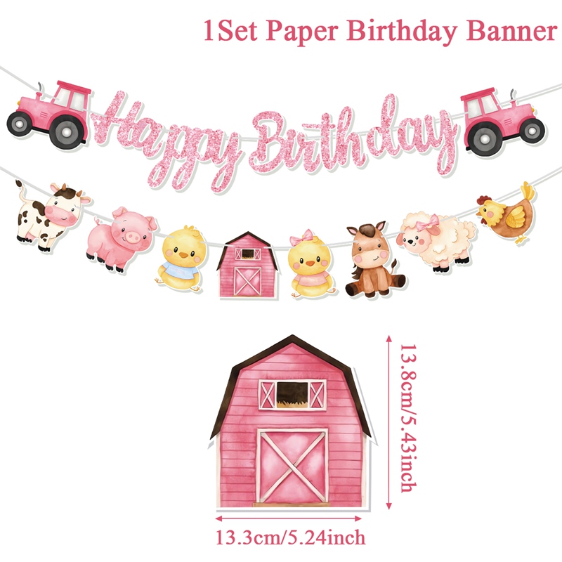 Roze Boerderijdieren Wegwerp Servies Boerderij Thema Verjaardagsfeestje Decor Kinderen 1e Verjaardag Meisje Feestartikelen Baby Shower: Licht Geel