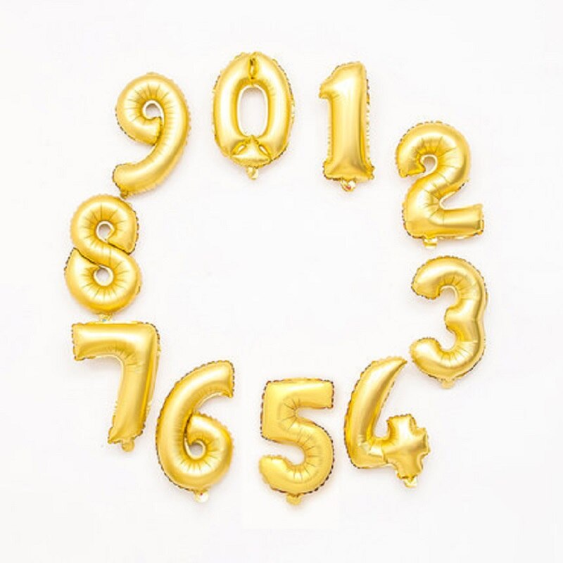3Pcs Foil Balloon Helium Number Balloons Wedding Decoration Birthday Party DIY Souvenirs Favors Gold Silver 0 1 2 3 4 5 6 7 8 9