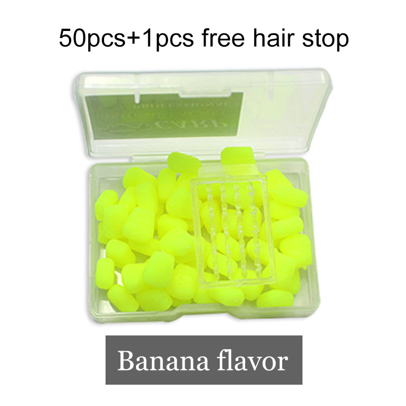 Accessoires pour la pêche à la carpe, 50 pièces, bouchon de Micro appât, bouillettes, support d'appât pour plate-forme à cheveux: Fluorescent Yellow