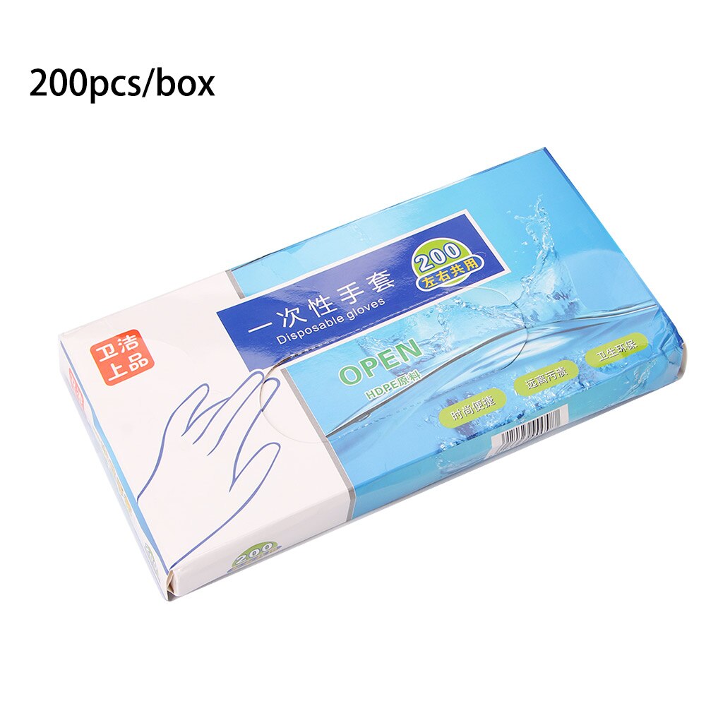 100/200Pcs/Set Food Plastic Gloves Disposable Gloves For Restaurant Kitchen BBQ Eco-friendly Food Gloves Fruit Vegetable Gloves: 200pcs-box