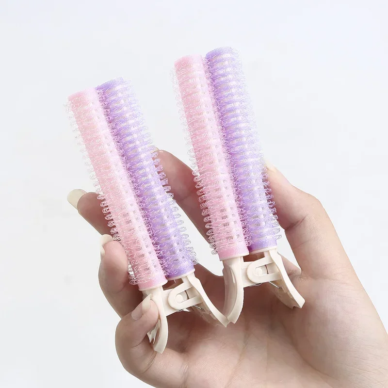 Heatless Hair Rollers Curlers Bangs Hair Root Volume Clip Fluffy Clips Portable Korean Hair Accessories for Women: Silver