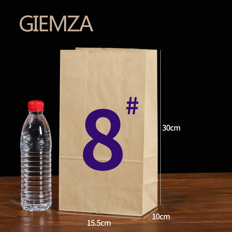 Giemza 100 Stuks Wegwerp Voedsel Containers Fijne Kraftpapier Zak Voor Voedingsmiddelen Moer Bloem Recyclebaar Party Bag Droge Verpakking: NO.8