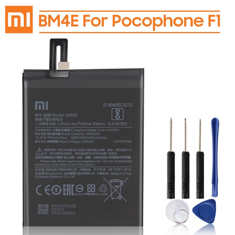 Xiao Mi Original Ersatz Batterie BN31 BN20 BM49 BM4E Für Xiaomi Mi 5X Mi5X A1 Redmi Hinweis 5A Mi 5C mi Max Mi Pocophone F1: BM4E-MiPocophoneF1