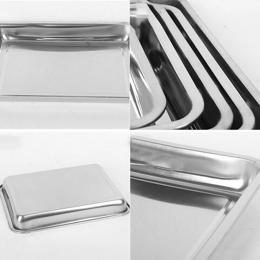 Stainless Steel Rectangular Grill Fish Baking Tray Plate Pan Kitchen Supplies Baking Dishes Pans