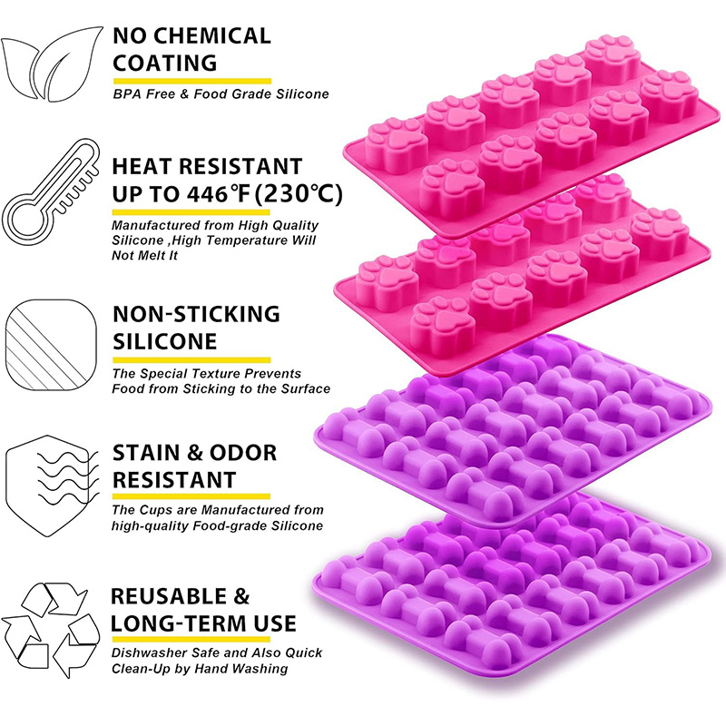 Formy silikonowe Silikonowe foremki do pieczenia czekoladowych cukierków Jelly Ice Cube Tray Dog Treats